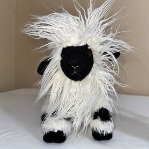 Douglas Cuddle Toy Barley Sheep Plush Shaggy White/Black Stuffed Animal Stuffie